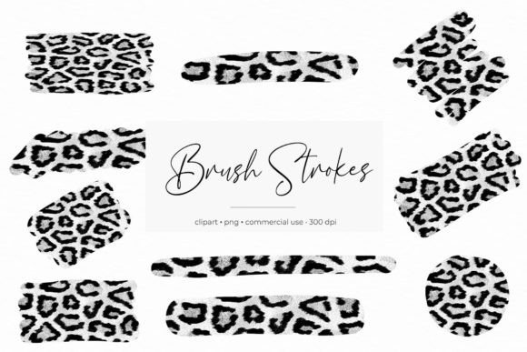 Black White Leopard Brush Strokes