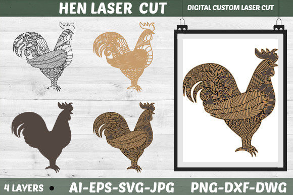 Chicken Laser Cutting Wall Decor