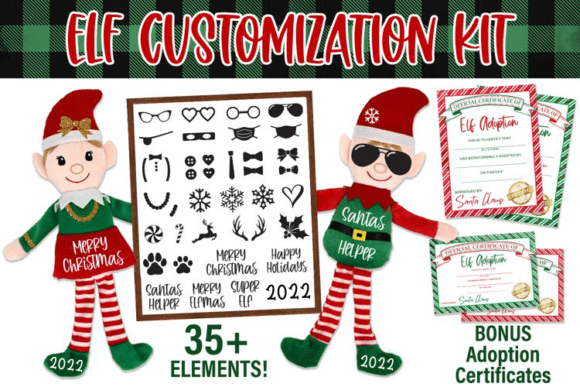 Christmas Elf Dress Up Kit SVG Bundle: Graphics for Crafts