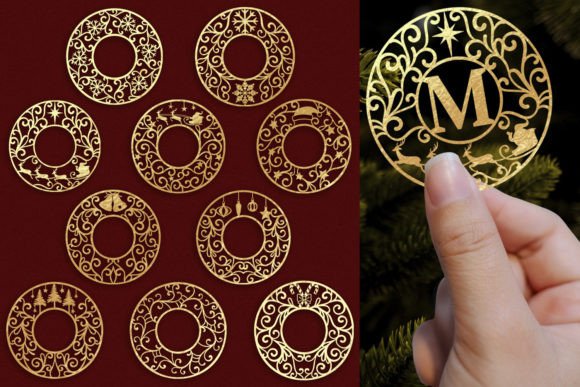 Christmas Papercut Monograms: 10 SVG Graphics for Crafts