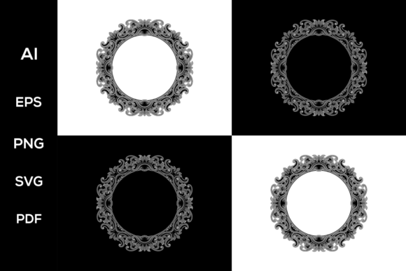 Classic Style Circle Engraving Frame