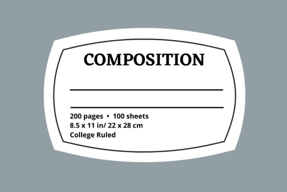 Composition Notebook Label: A Decorative Graphic Asset for Crafters
