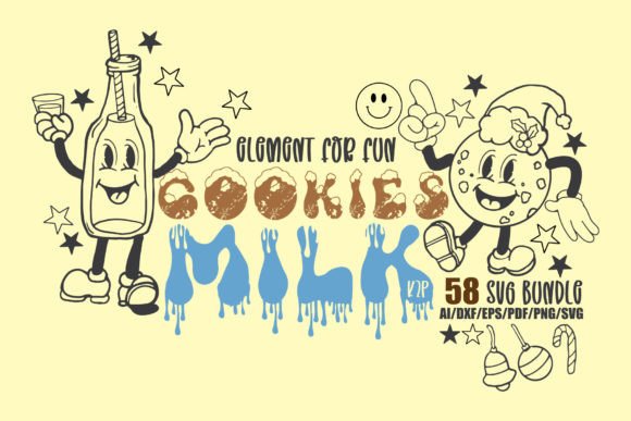 Cookies Milk 58 Elements SVG Bundle: Graphics for Crafts-Driven Branding
