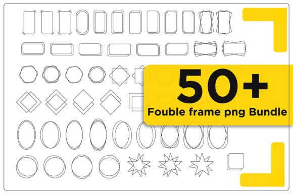 Double Frame PNG & SVG Bundle: Graphics for Crafts