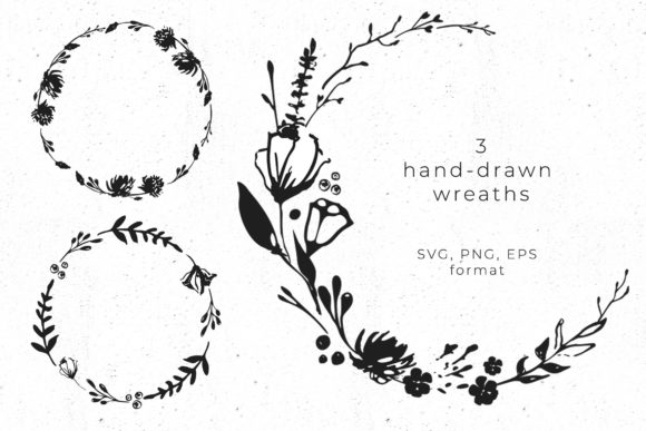 Floral Wreaths SVG Clipart: Graphics & Decorative Elements