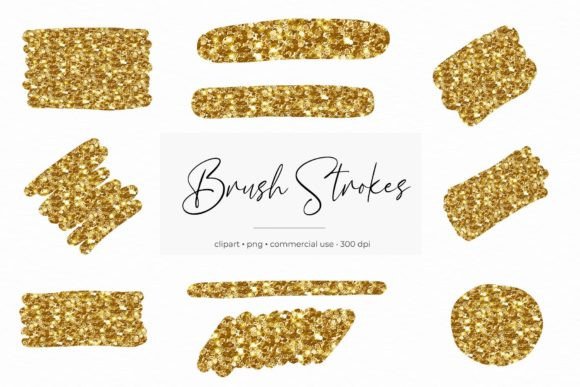 Glitter Brush Strokes Clipart: Decorative Graphics for Editorial Impact