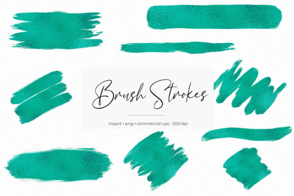 Green Brush Strokes Clipart: Decorative Elements & Graphics