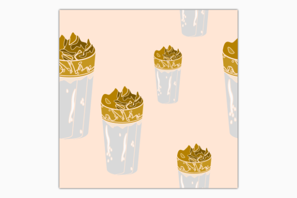 Iced Korean Dalgona Coffee Pattern: Graphics & Patterns for Crafters