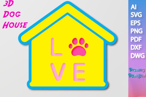 Mulilayer 3D Dog House Paper Cut: Laser Cutting & Wall Decor
