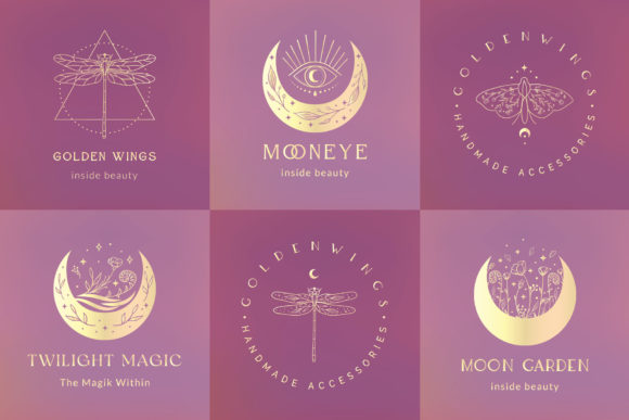 Premade Logo Designs Collection. Gold 2.: Graphics & Logos