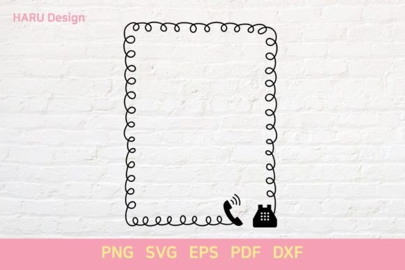 Telephone Line Frame: Decorative Elements for Authentic Graphics