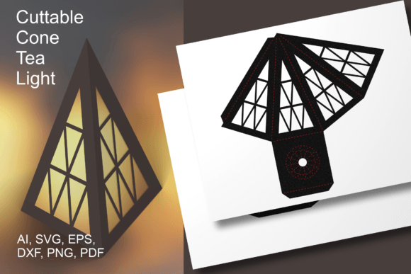 Triangles Patterned Xmas Cone Lantern